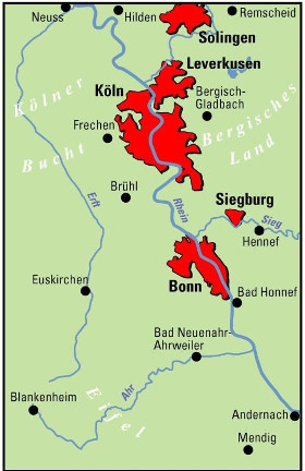 Blattschnitt Fahrradkarte Köln Bnn ADFC Regionalkarte